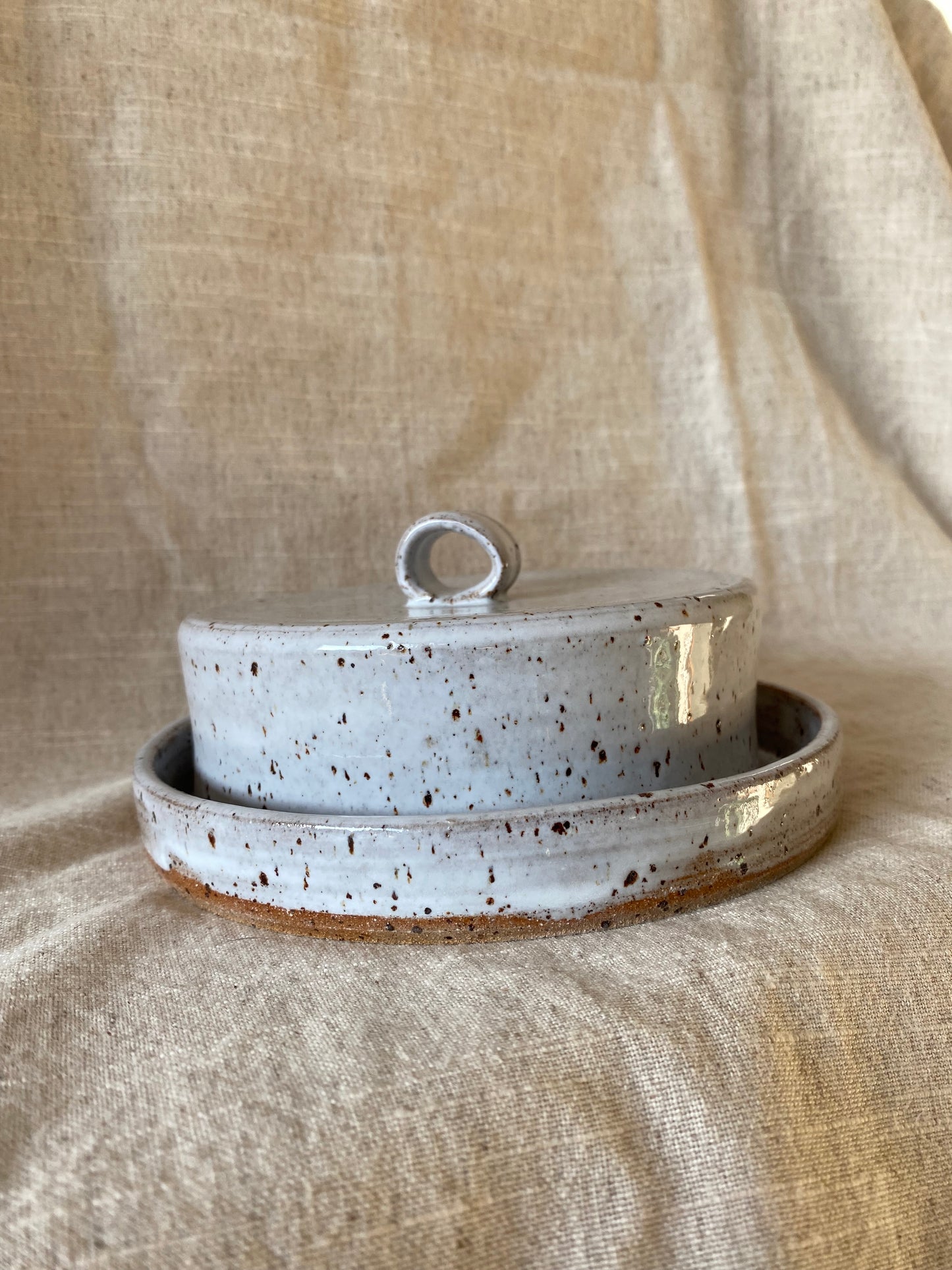 Butter Dish “Speckled White”
