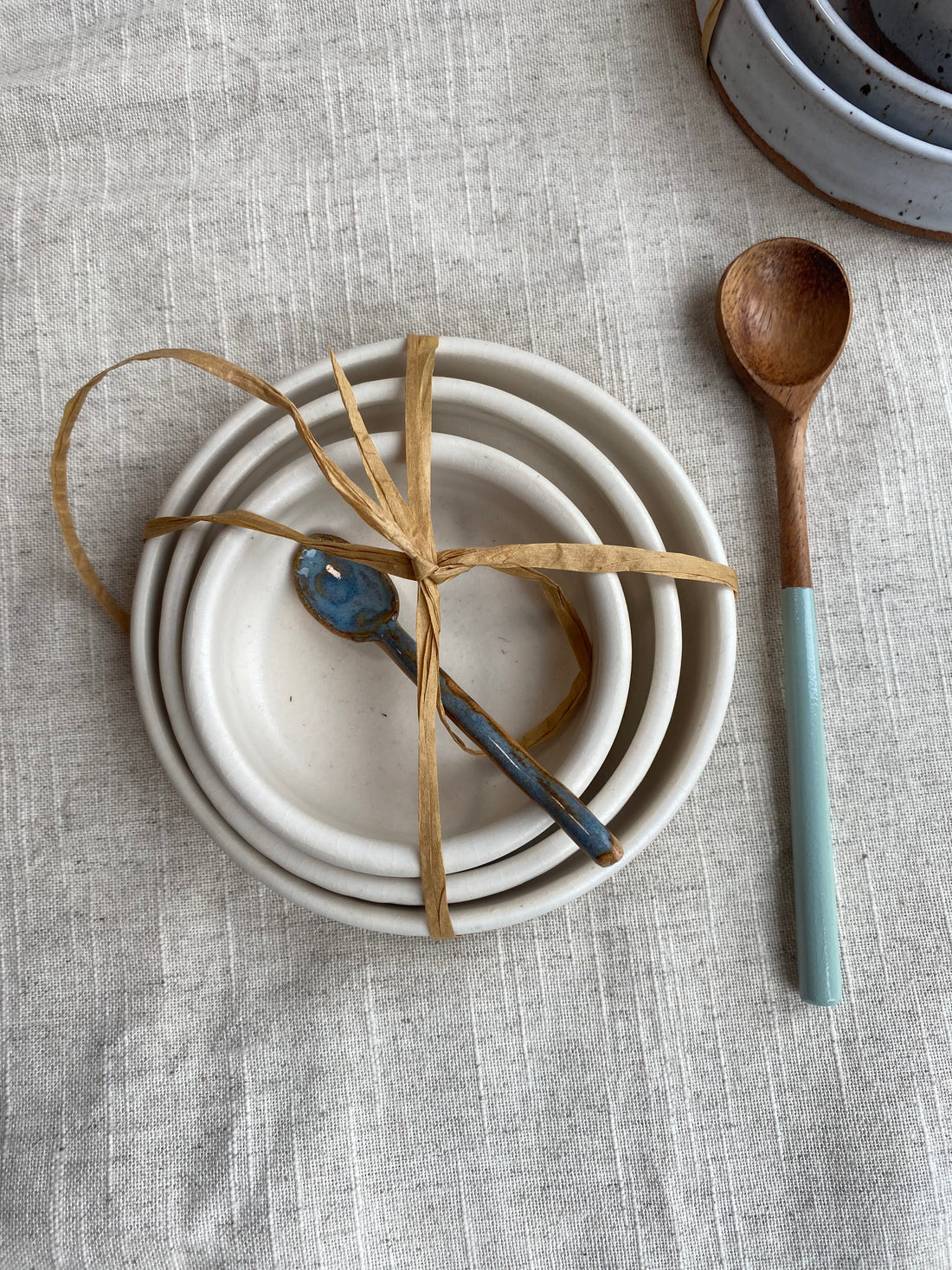 Dip set, handmade, pebble, artisan ceramics