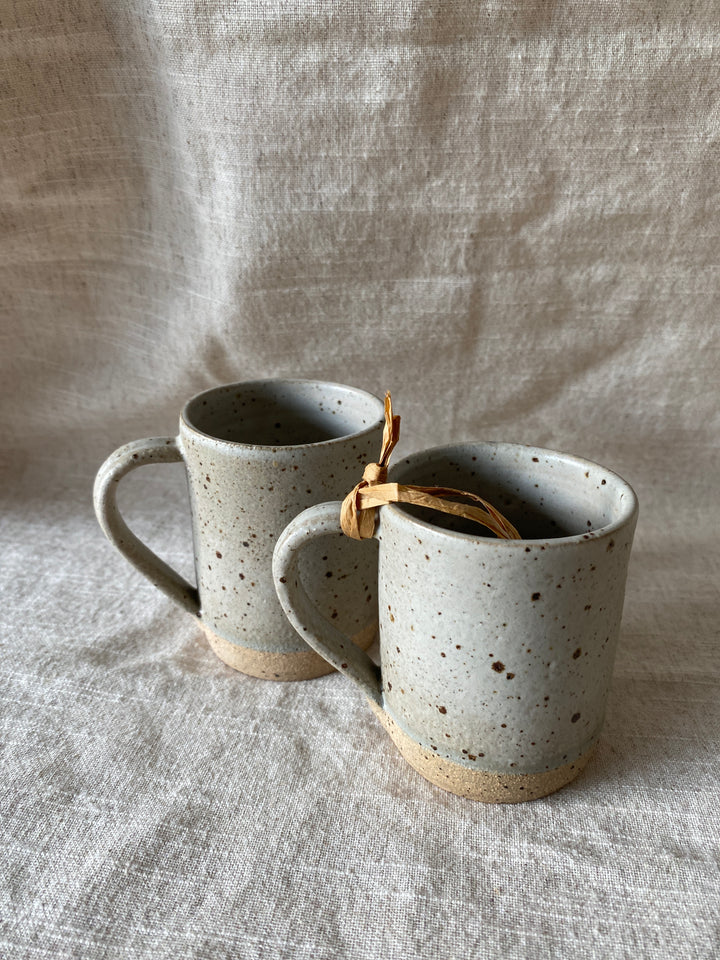 Handmade ceramic espresso cups set of 2 speckled sage green